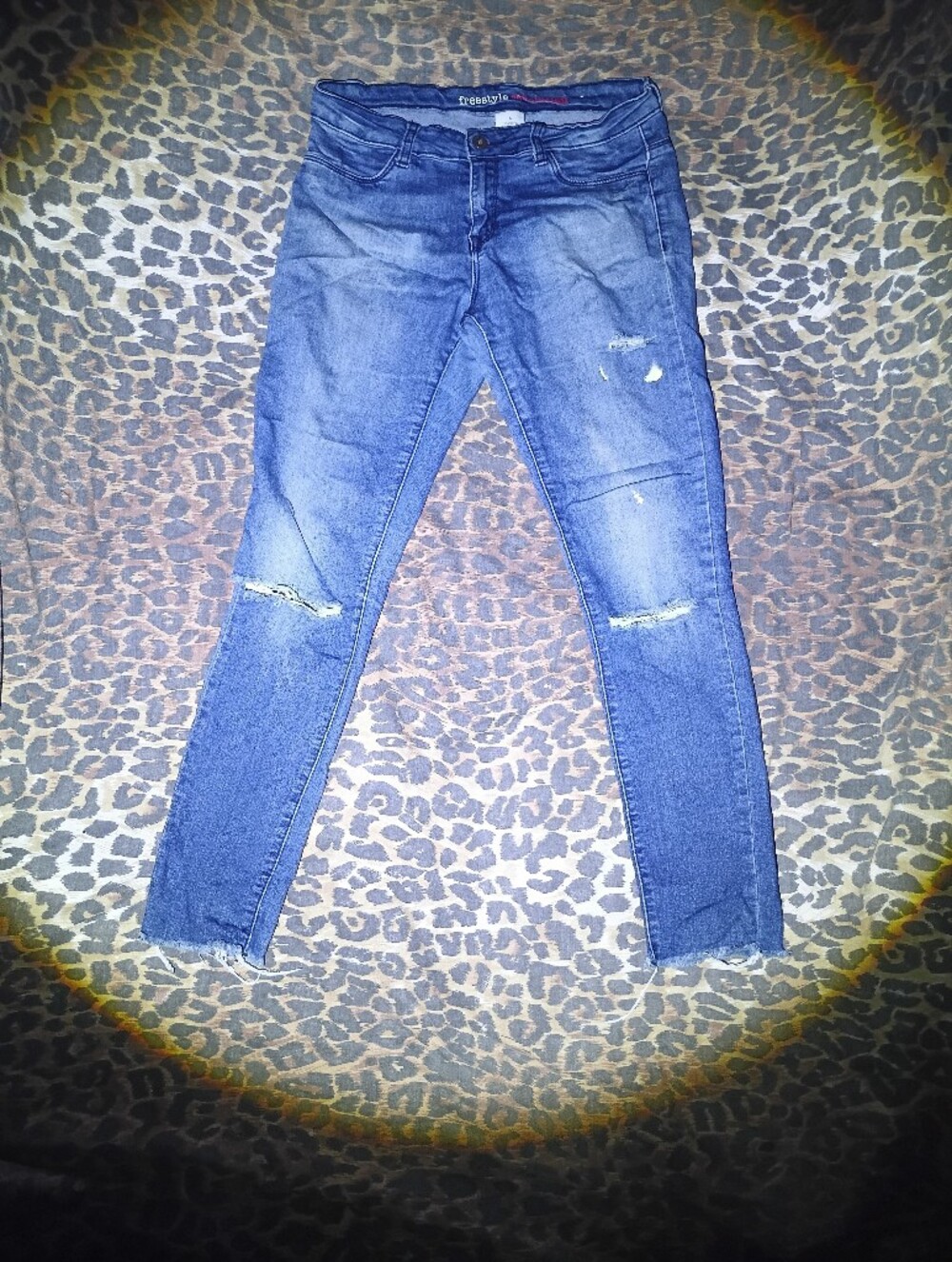 Freestyle Medium Blue Ripped Skinny Jeans